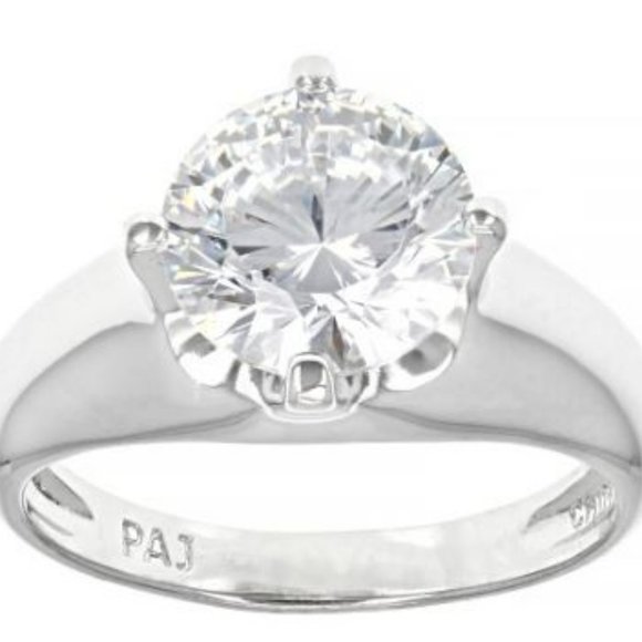 Solitaire Ring Dillenium Cut  Bella Luce 4.59 ct Rhodium over Sterling S… - Picture 2 of 5